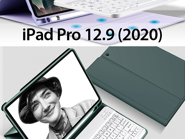 iPad Pro 12.9 (2020) Bluetooth Keyboard Flip Case with Pencil Holder