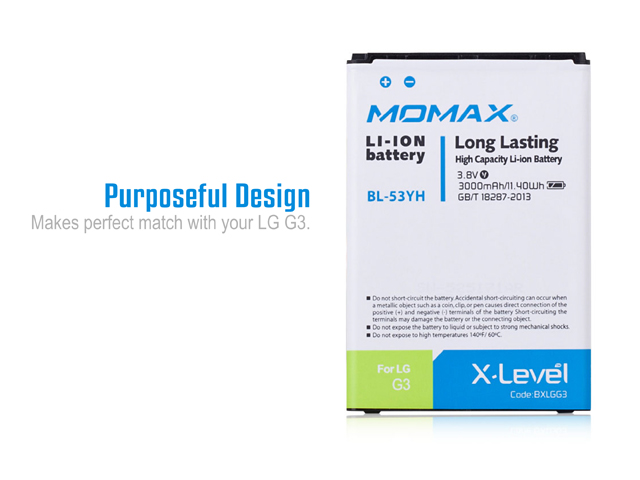 Momax X-Level Battery for LG G3 (D855) - 3000mAh