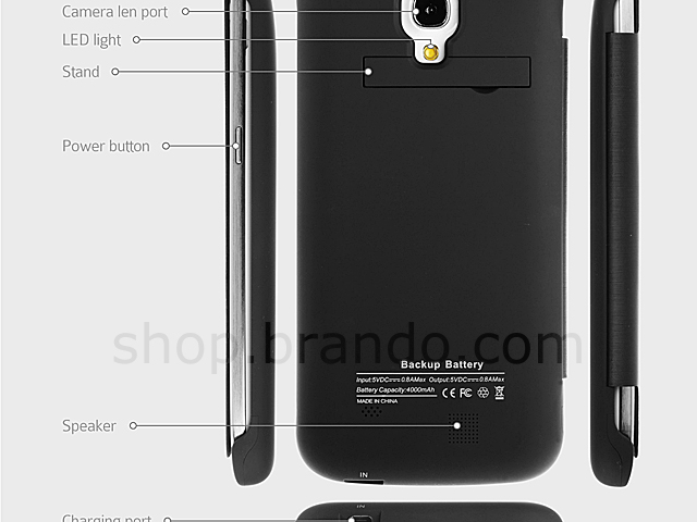 Power Jacket with cover For Samsung Galaxy Mega 6.3 - 4000mAh