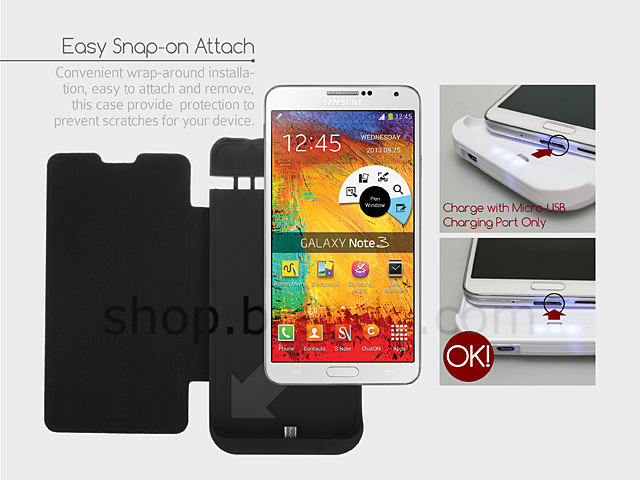 Power Jacket with cover For Samsung Galaxy Note 3 - 3800mAh