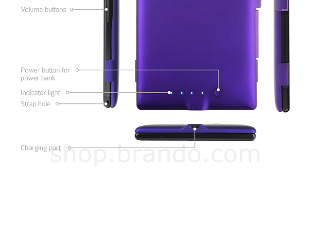 Power Case for Sony Xperia Z Ultra - 4500mAh (Purple Edition)