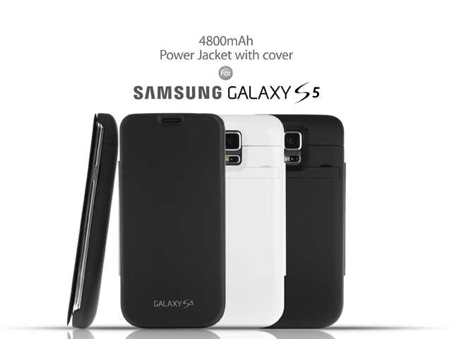 Power Jacket with cover For Samsung Galaxy S5 - 4800mAh