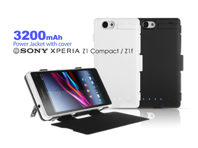 Power Jacket with cover For Sony Xperia Z1 Compact / Z1f  - 3200mAh