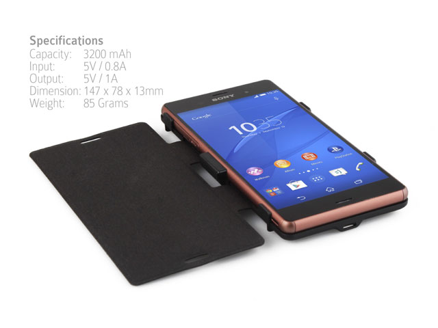 Power Jacket with cover For Sony Xperia Z3 - 3200mAh