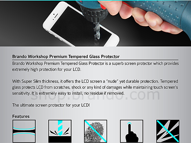 Brando Workshop Premium Tempered Glass Protector (HTC One)