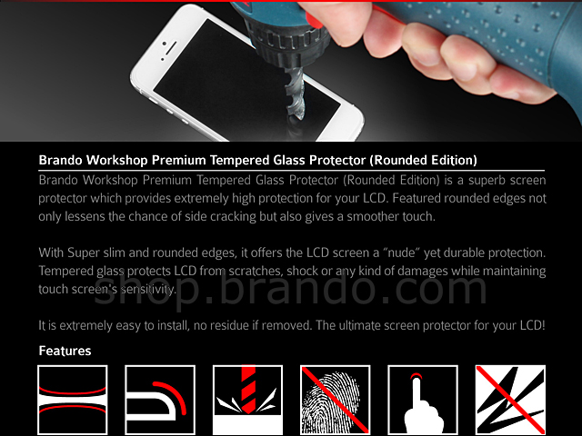 Brando Workshop Premium Tempered Glass Protector (Rounded Edition) (Xiaomi Mi2)
