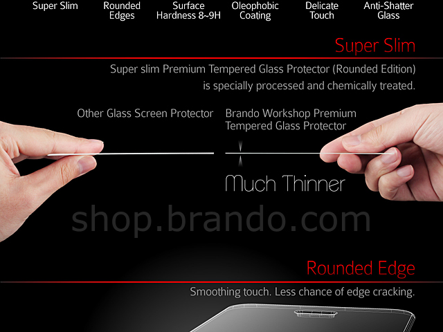 Brando Workshop Premium Tempered Glass Protector (Rounded Edition) (HTC One)