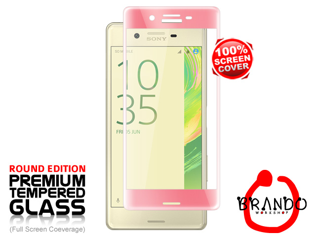 Brando Workshop Full Screen Coverage Curved Glass Protector (Sony Xperia X) - Rose Gold