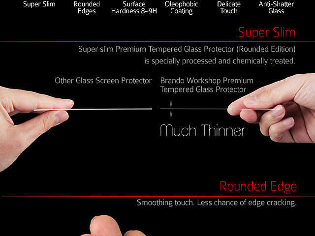 Brando Workshop Full Screen Coverage Curved Glass Protector (Sony Xperia XA) - Rose Gold
