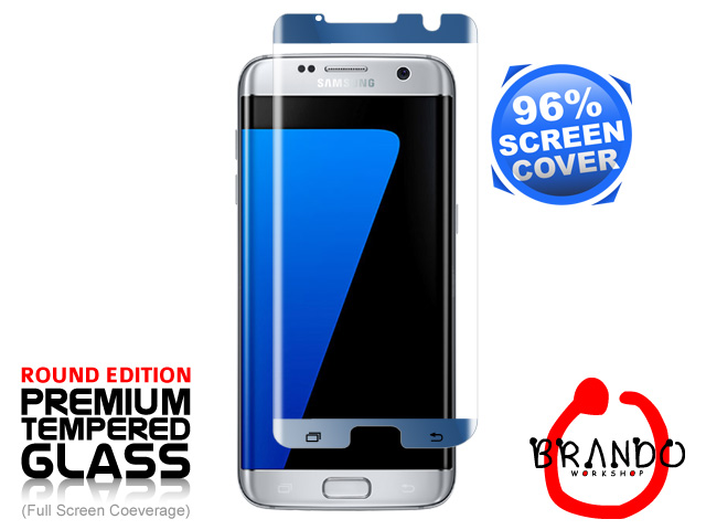 Brando Workshop 96% Half Coverage Curved Glass Protector (Samsung Galaxy S7 edge) - Forest Blue