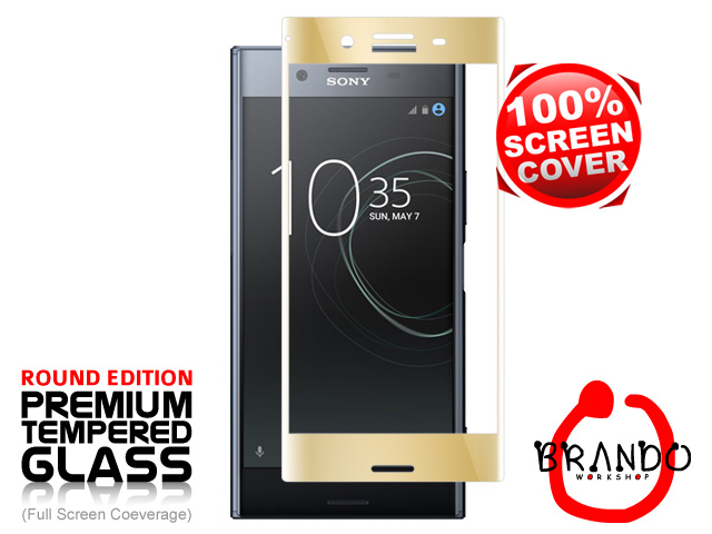 Brando Workshop Full Screen Coverage Glass Protector (Sony Xperia XZ Premium) - Gold