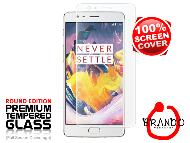 Brando Workshop Full Screen Coverage Curved Glass Protector (OnePlus 3T) - Transparent