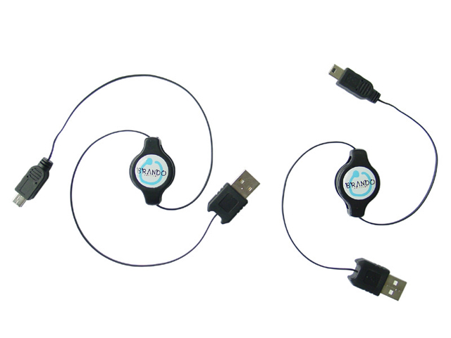 Brando WorkShop Retractable USB to Mini-USB Cable