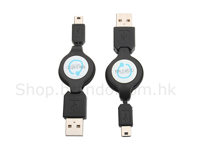 Brando WorkShop Retractable USB to Mini-USB Cable