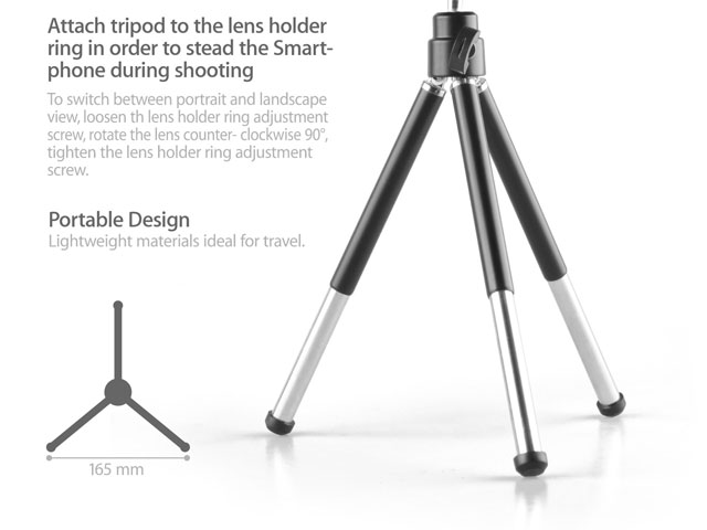 Professional iPhone 6 / 6s 12x Zoom Telescope with Tripod Stand (Black)