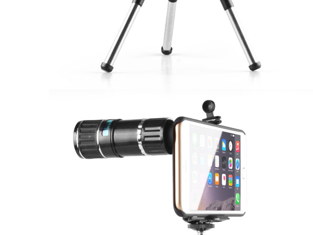 Professional iPhone 6 Plus / 6s Plus 12x Zoom Telescope with Tripod Stand (Black)