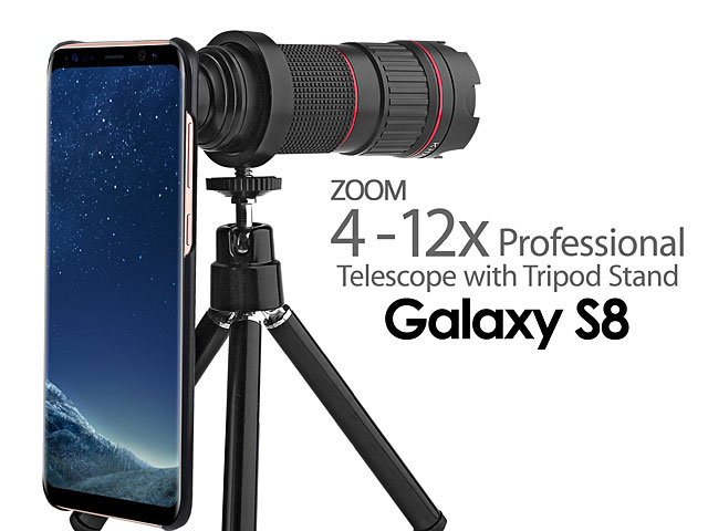 Professional Samsung Galaxy S8 4-12x Zoom Telescope with Tripod Stand
