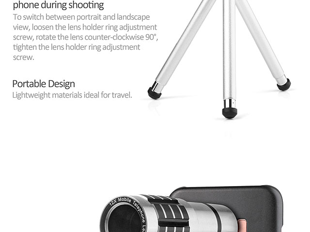 Professional Samsung Galaxy S8 12x Zoom Telescope with Tripod Stand