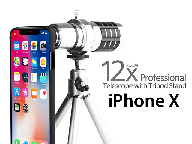 Professional iPhone X 12x Zoom Telescope with Tripod Stand