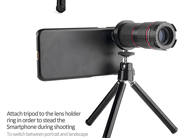 Professional iPhone XS (5.8) 4-12x Zoom Telescope with Tripod Stand