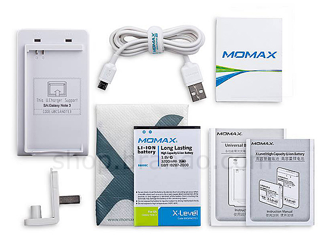 Momax U.PACK Universal Power Pack PLUS 3200mAh Battery Power - Samsung Galaxy Note 3