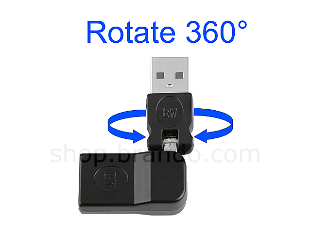 Brando Workshop 360° x 360° USB A Male to USB B Female Adapter