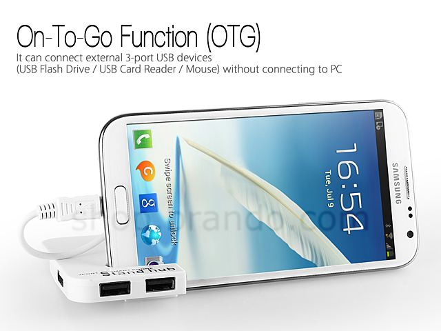 MicroUSB OTG 3-Port Hub with Smartphone Stand