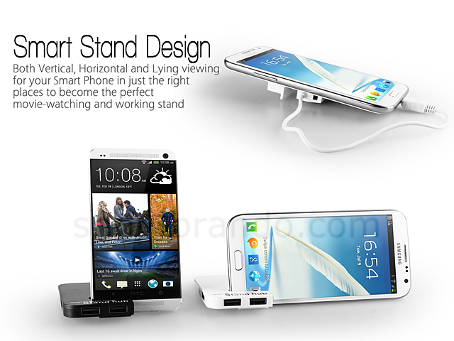 MicroUSB OTG 3-Port Hub with Smartphone Stand
