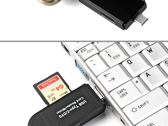 3-in-1 USB Type-C OTG Card Reader