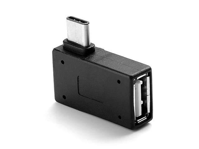 USB 3.1 Type-C Male to USB 2.0 A Female OTG Adapter (90°)
