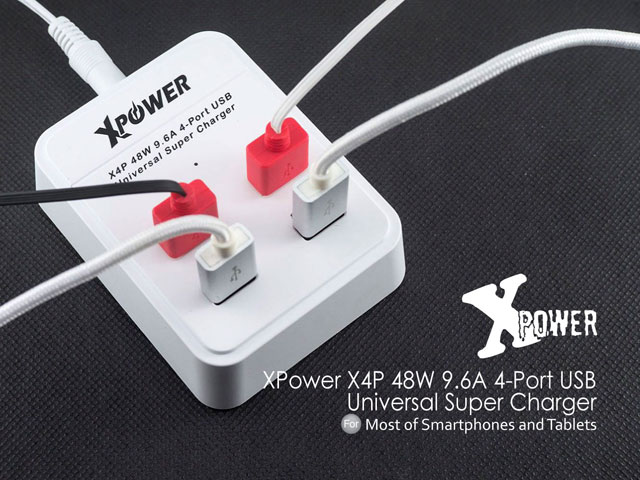XPower X4P 48W 9.6A 4-Port USB Universal Super Charger