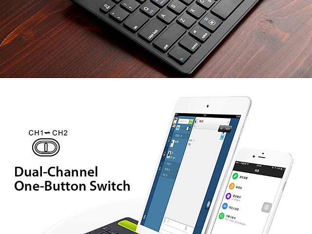Mini Dual-Connect Bluetooth Keyboard with Stand
