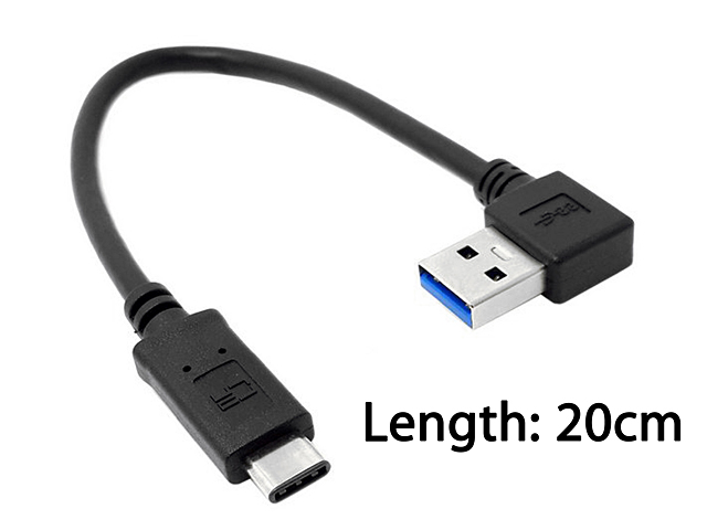 USB 3.0 A Male (Right 90°) to USB 3.1 Type-C Short Cable