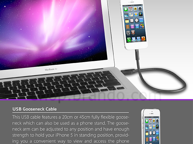 USB Gooseneck Cable for iPhone 5