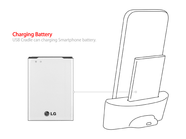 OEM LG G Pro 2 Cover-Mate 2nd Battery USB Cradle