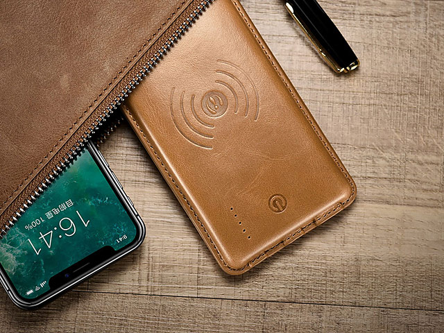 Leather Wireless Charger Power Bank (8000mAh)