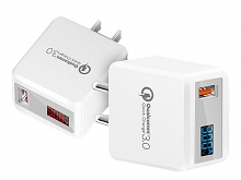 QC3.0 Fast USB AC Charger with Display