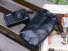 Camera Insert Storage Pocket Leather Pouch (S Size)
