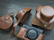 Fujifilm X-E4 (27mm/F2.8) Premium Leather Case with Leather Strap