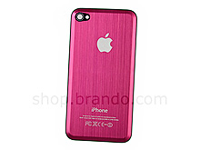 iPhone 4 Metallic Rear Panel - Deep Pink (Curve Edged)