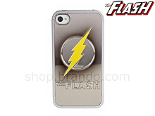 iPhone 4/4S DC Comics Heroes - The Flash SILVER-BLACK METALLIC Logo Phone Case (Limited Edition)