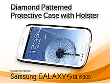 Samsung Galaxy S III I9300 Diamond Patterned Protective Case with Holster