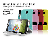 Samsung Galaxy S4 Ultra Slim Side Open Case with Display Caller ID and Answer Call