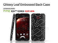 HTC Droid DNA Glittery Leaf Embossed Back Case