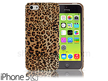 iPhone 5c Leopard Stripe Suede Case