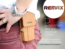 REMAX Outdoor Pedestrian Leather Waist Case Bag