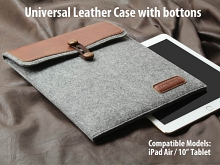 Universal Leather Case with buttons for iPad Air / 10 inch Tablets