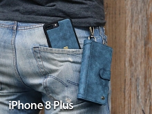 iPhone 8 Plus Metal Buckle Zipper Wallet Folio Case