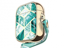 i-Blason Cosmo Slim Designer Case (Green Marble) for AirPods