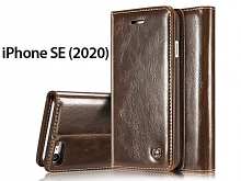 iPhone SE (2020) Magnetic Flip Leather Wallet Case